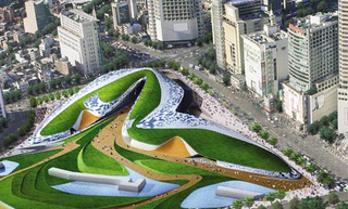 Illustration for article titled Teardrop Skyscrapers and a Metonymic Park in Seoul 2016